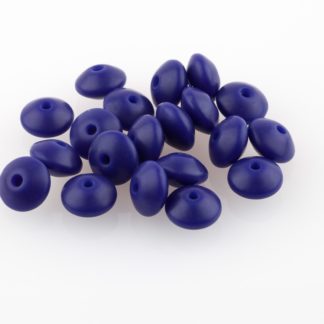Perle 12mm plate bleu foncé