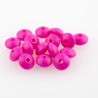 Perle 12mm plate rose foncé/fuchsia