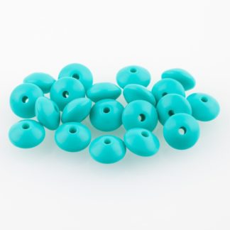 Perle 12mm plate turquoise
