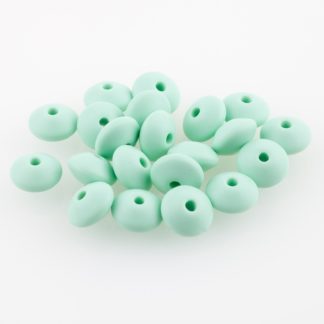 Perle 12mm plate vert d'eau