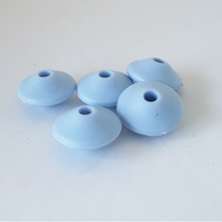 Perle 12mm plate bleu clair