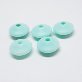 Perle 12mm plate turquoise clair